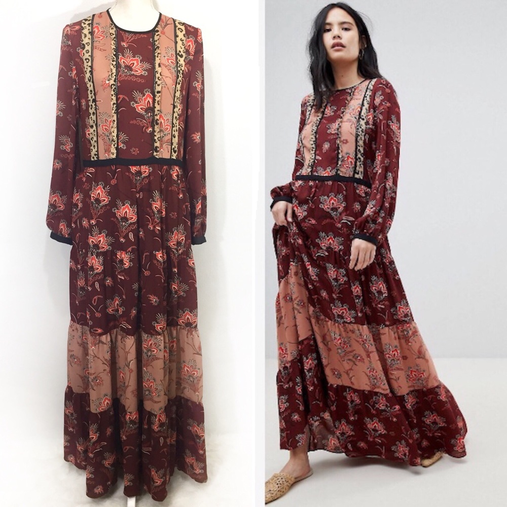 ASOS Maison Scotch Printed Maxi Dress Sz S NWT
